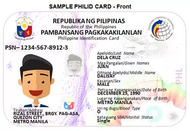 Philippine National ID: How can you Get your Phil ID? PhilSysID front
