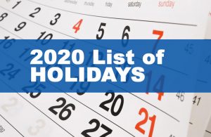 2020-List-of-Holidays