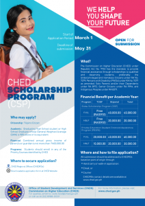 CHED Scholarship Program 2020