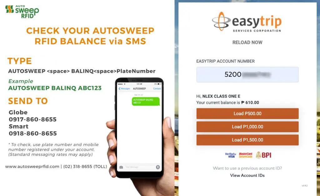 how to check easytrip balance using account number