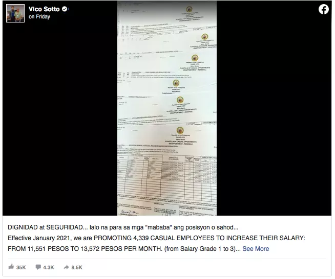 Pasig City Increases Pay of Casual Employees Pasig City Increases the Pay of Gov't Employees