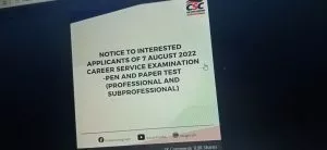 Civil Service Examination Professional and Sub