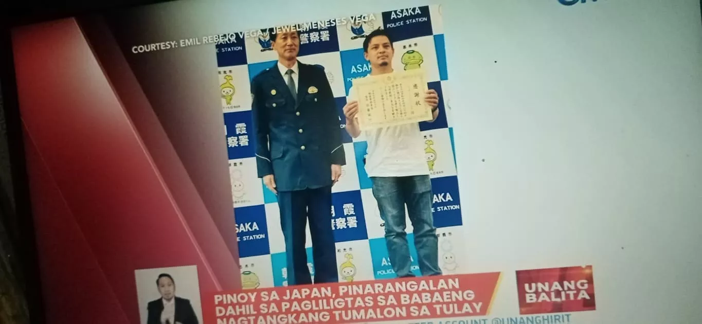 Pinoy in Japan, awarded for saving a woman from jumping off a bridge pinoy in japan