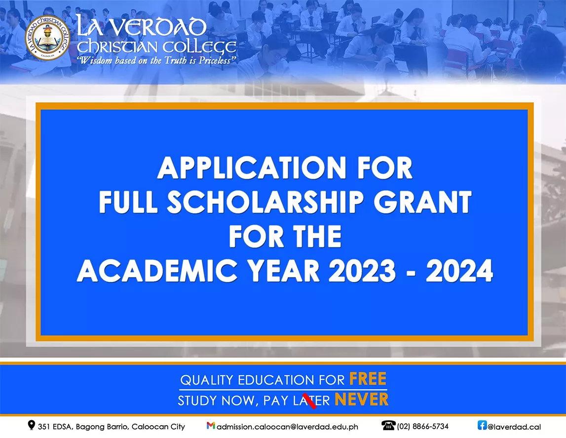 Study now, pay never- La Verdad Christian College Full Scholarship