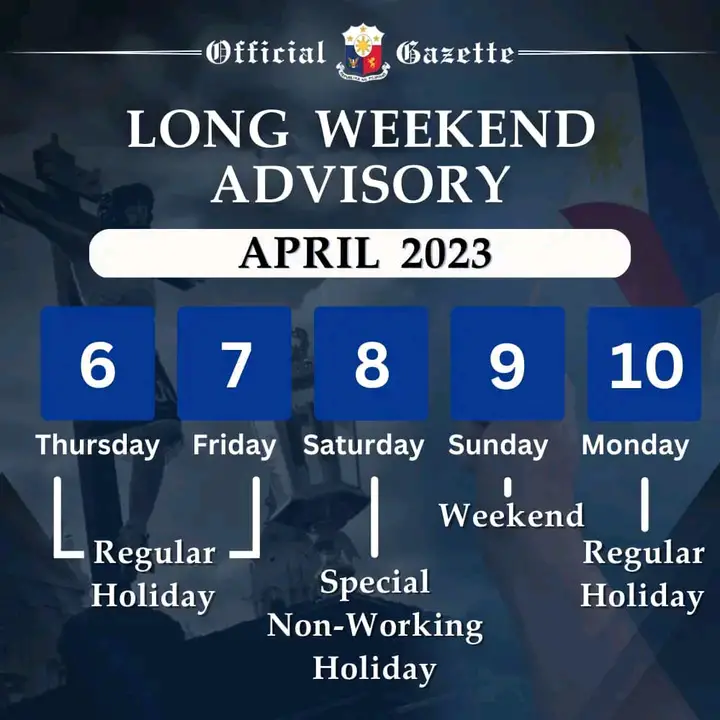Dates For Long Weekend In April 2023 In Observance With The Holy Week 