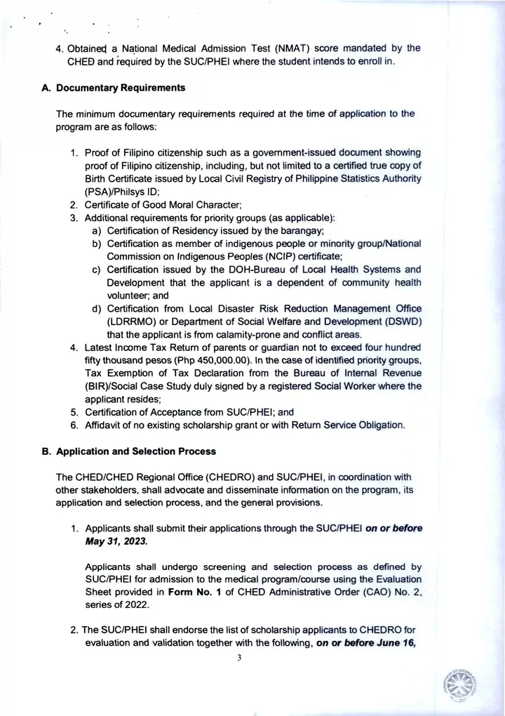 CHED Medical Scholarship and Return Service2
