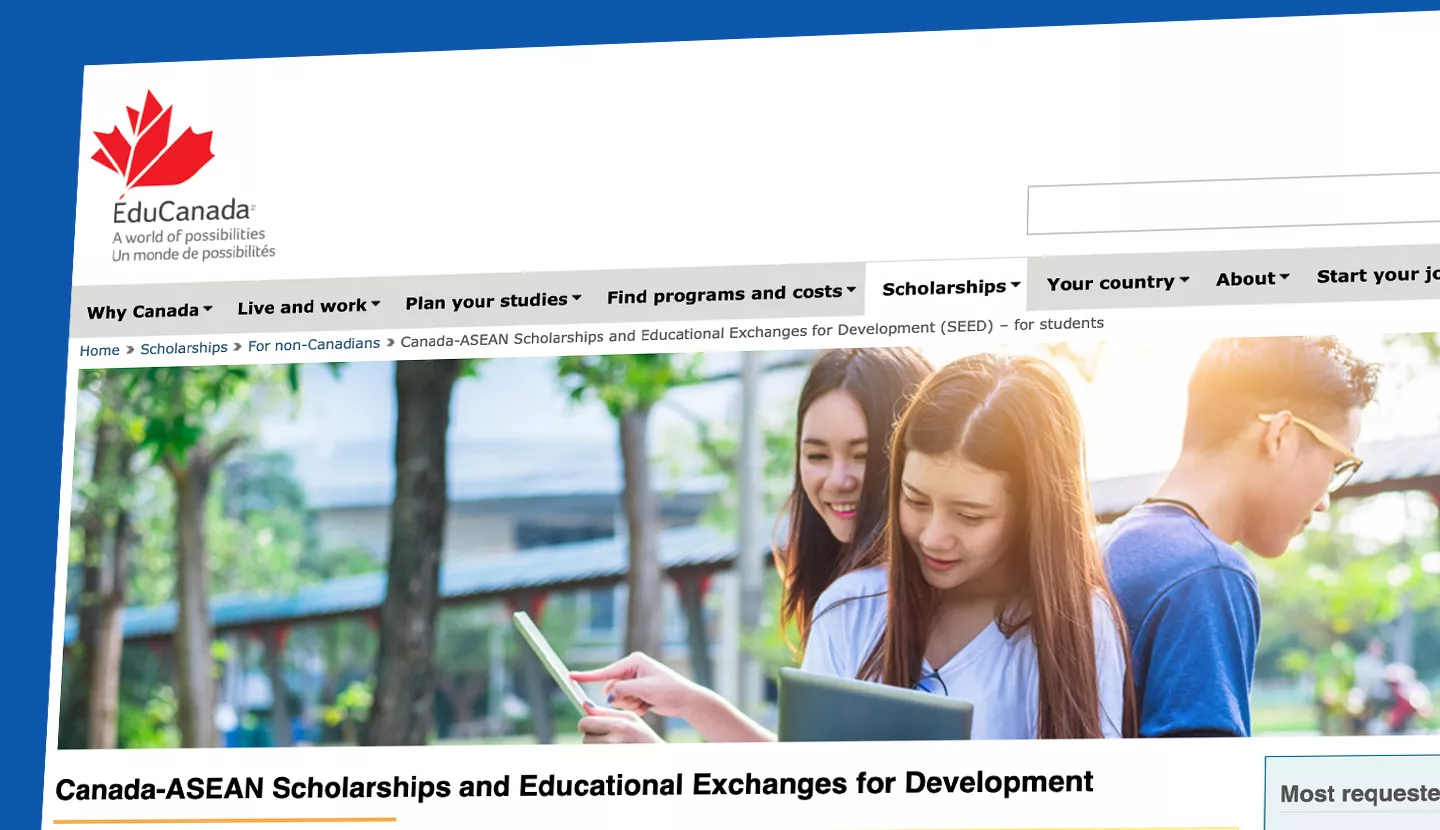 Canada-ASEAN Scholarships and Educational Exchanges for Development (SEED) program is a accepting applications until March 28, 2023 Canada ASEAN Scholarship