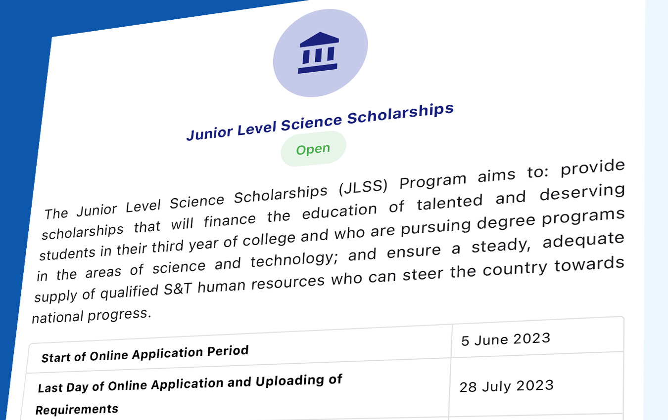 LIST OF PASSERS: 2023 Junior Level Science Scholarships (JLSS) Results –  Board Exams PH