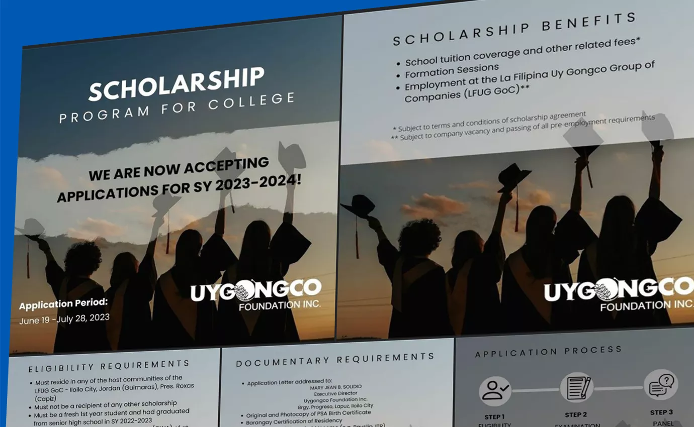 Uygongco Foundation, Inc. Scholarship Program AY 2023-2024 is now accepting applications Uygongco Foundation, Inc. Scholarship Program