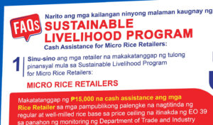 Cash Assistance For Micro Rice Retailers