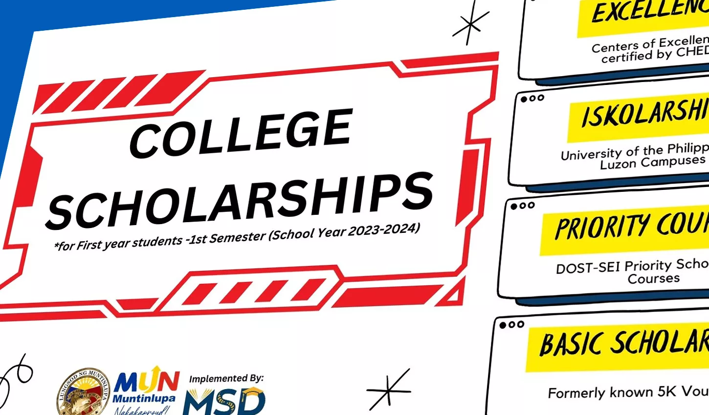 Apply Now: COLLEGE SCHOLARSHIPS! For Incoming First Year Students For 1st Semester School Year 2023-2024 College Scholarships
