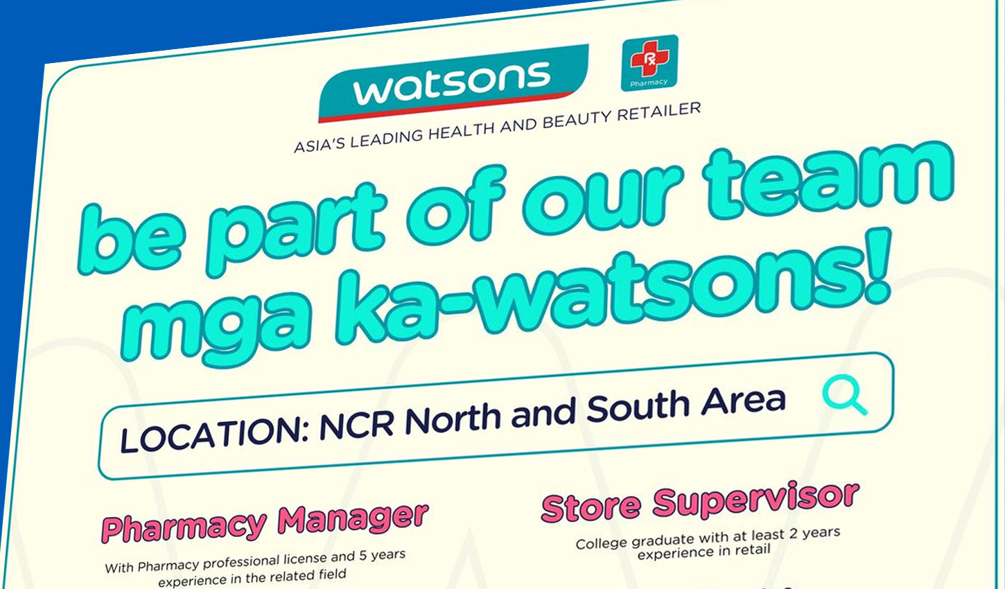 Watsons PH is Hiring