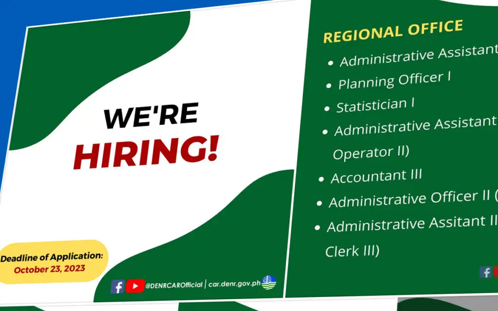 DENR CAR Hiring – Announcement Philippines