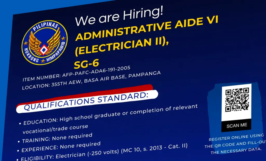 Philippine Air force Hiring Announcement Philippines