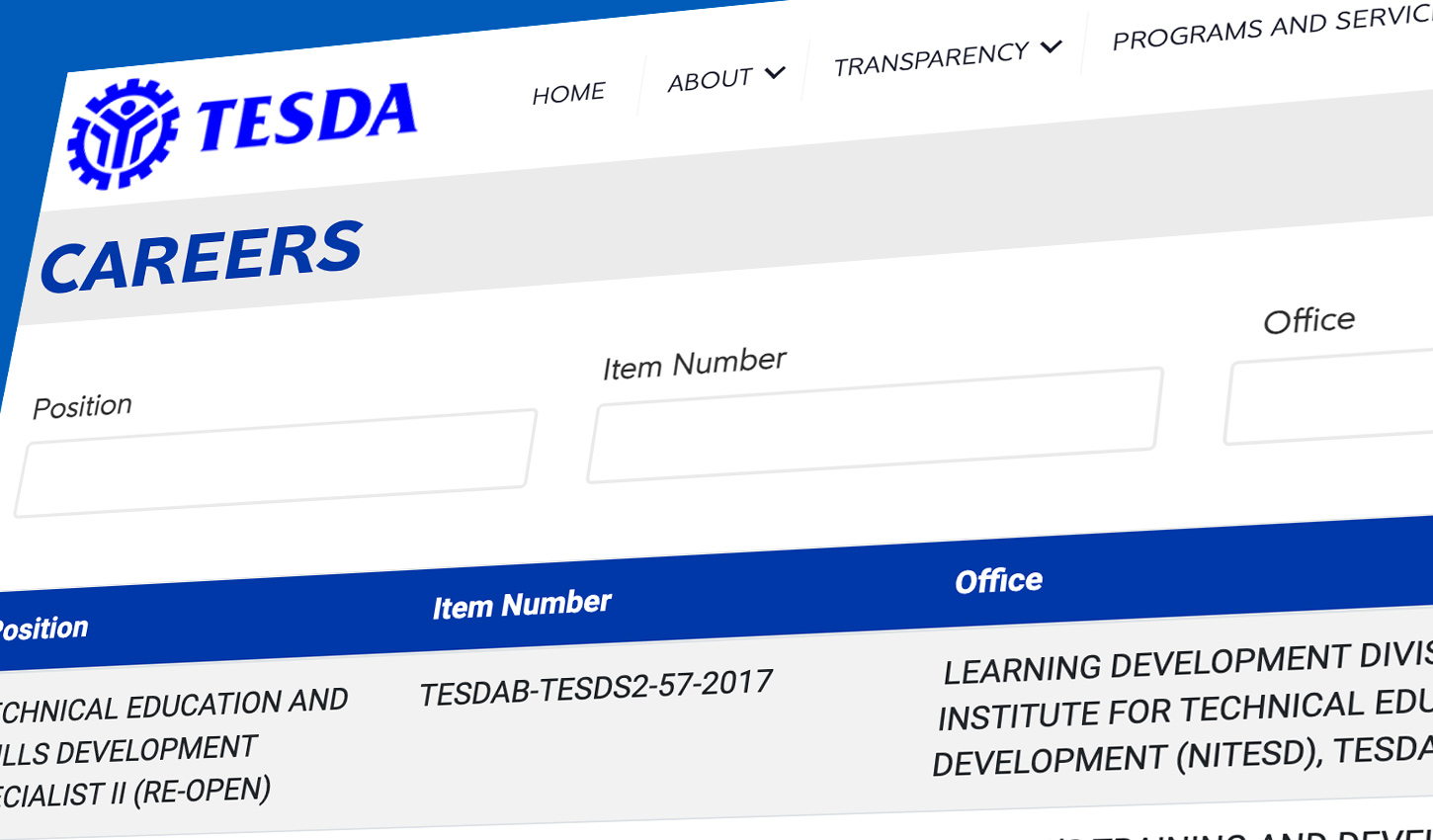 TESDA Is Hiring