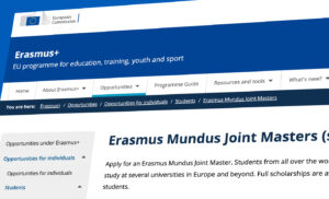 Erasmus Mundus Joint Masters Scholarship
