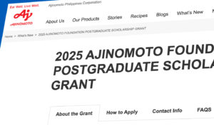 AJINOMOTO FOUNDATION POSTGRADUATE SCHOLARSHIP 2025