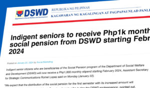 Indigent Seniors Are Set To Receive Php1k Monthly
