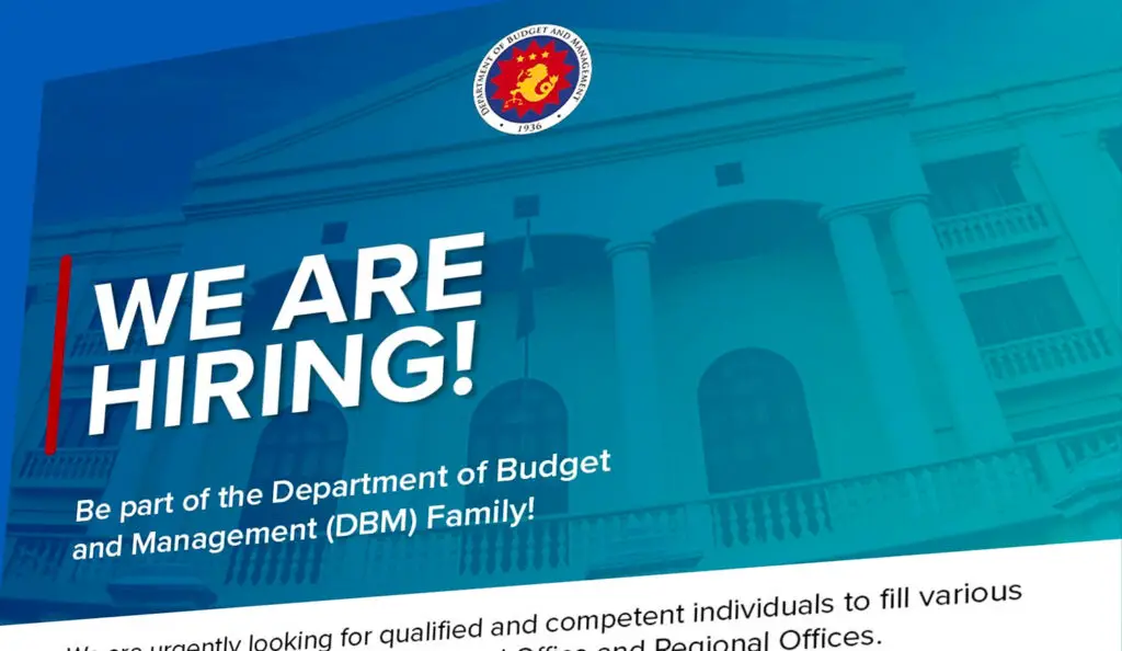 DBM Hiring 2024 Announcement Philippines