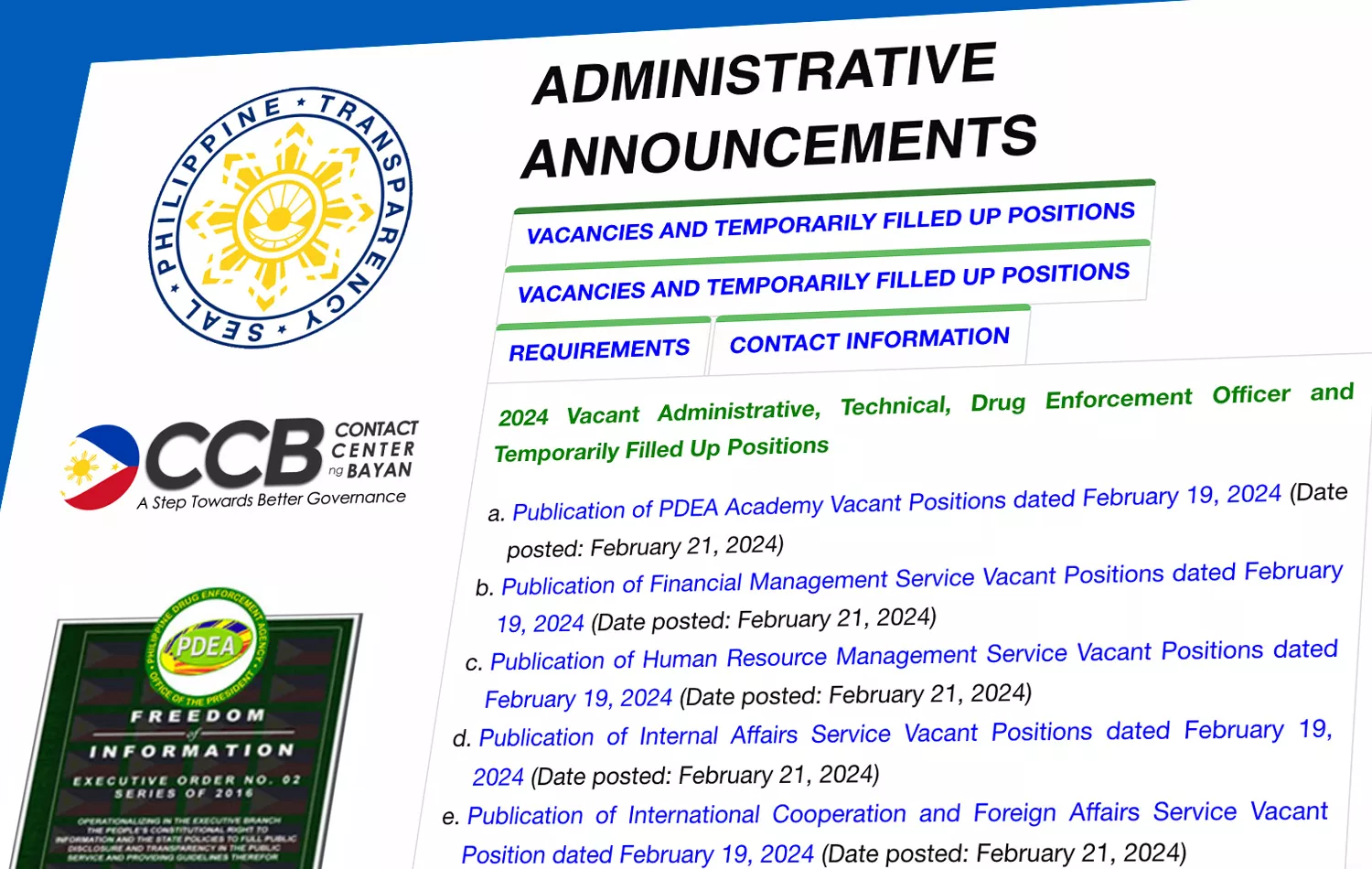 Apply Now: Philippine Drug Enforcement Agency (PDEA) Is Hiring! PDEA Hiring 2024