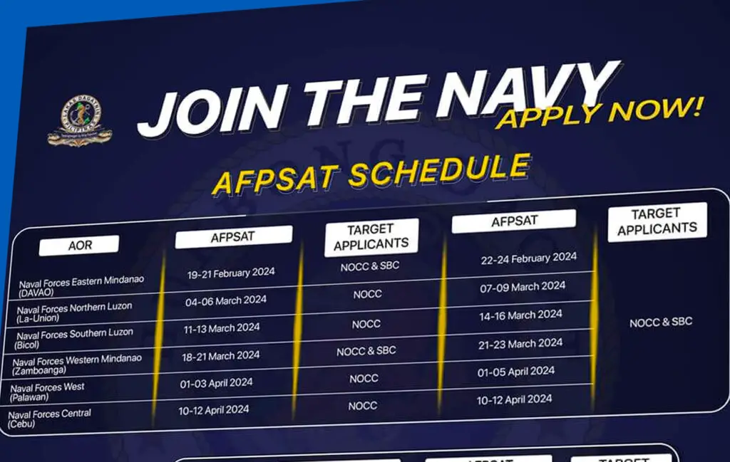 Philippine Navy Special Enlistment is now open – Announcement Philippines