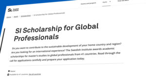Swedish Institute (SI) Scholarship for Global Professionals