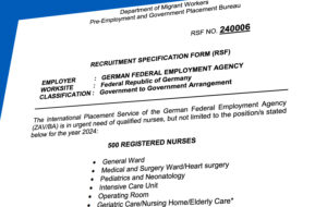 DMW-PEGPB) Is Hiring 500 Registered Nurses For Germany