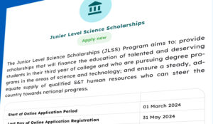 DOST-SEI Junior Level Science Scholarships