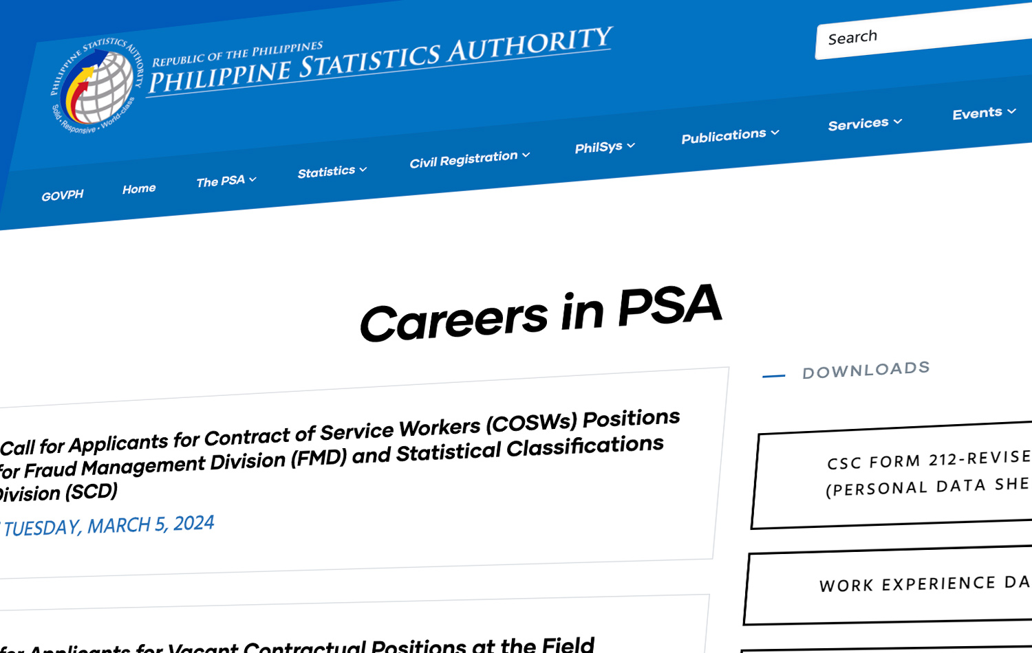 PSA Hiring March 2024