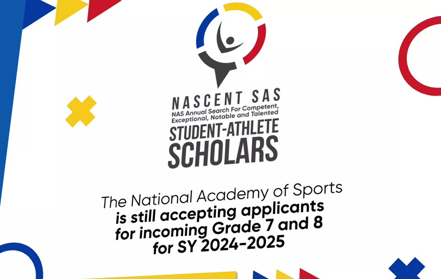 National Academy of Sports (NAS) still accepts applications for its scholarship program National Academy of Sports Scholarship