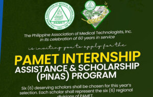 PAMET internship assistance and scholarship
