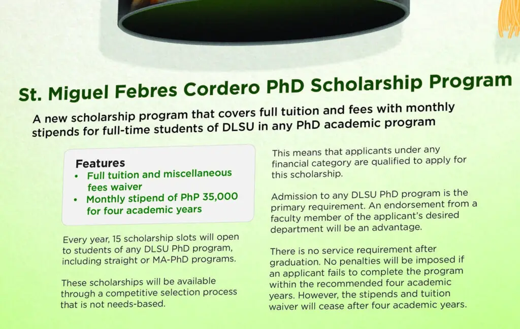 DLSU offers scholarship program for PhD students