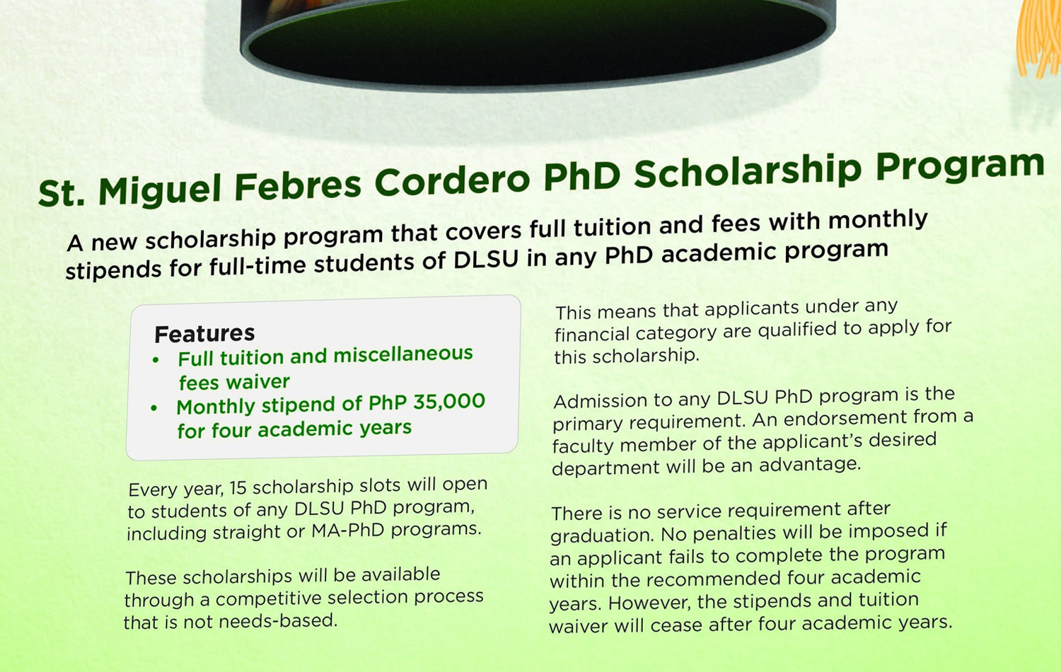 De La Salle University (DLSU) Scholarship Program for Graduate Studies