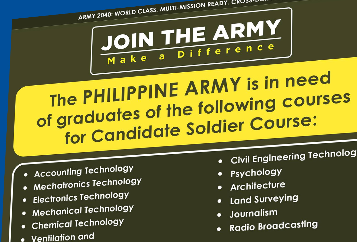 Join the Philippine Army, make a difference