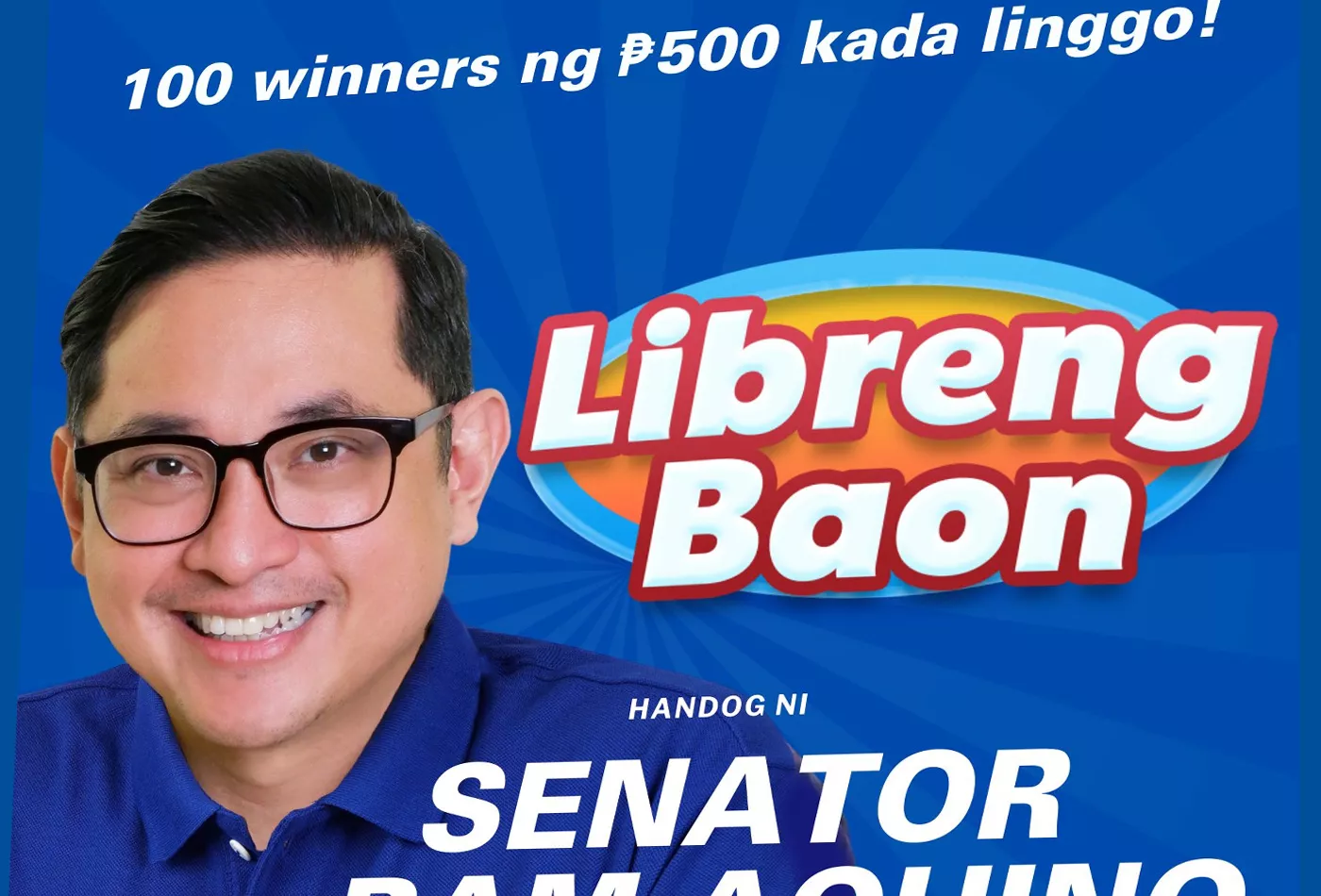 100 winners of Php 500 every week, join Libreng Baon initiative by Bam Aquino Libreng Baon ni Senator Bam Aquino