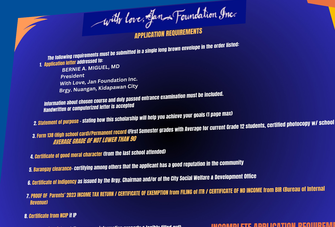 With Love Jan Foundation Scholarship Program