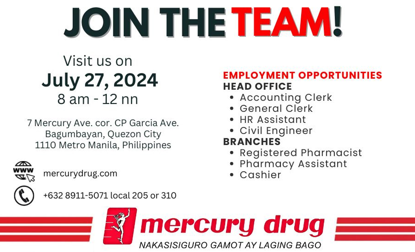 Mecury Drug Hiring