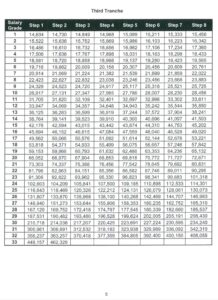 Updated salary schedule and benefits increase for government employees