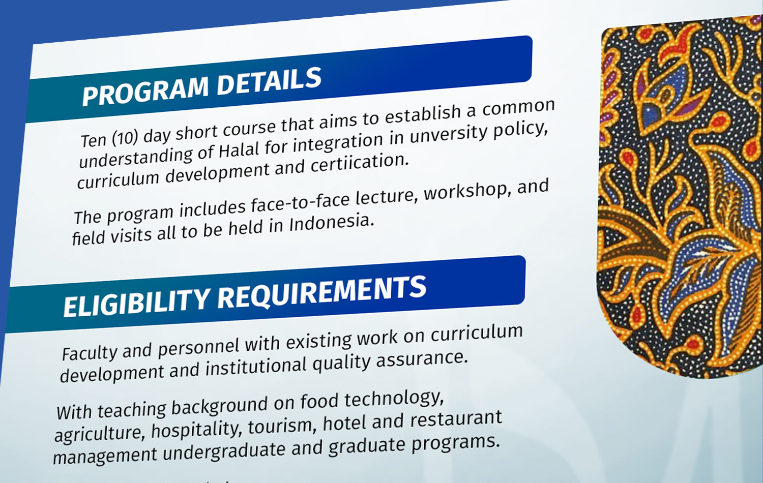 CHED Scholarship - 10-Day Short-Term Course in Indonesia