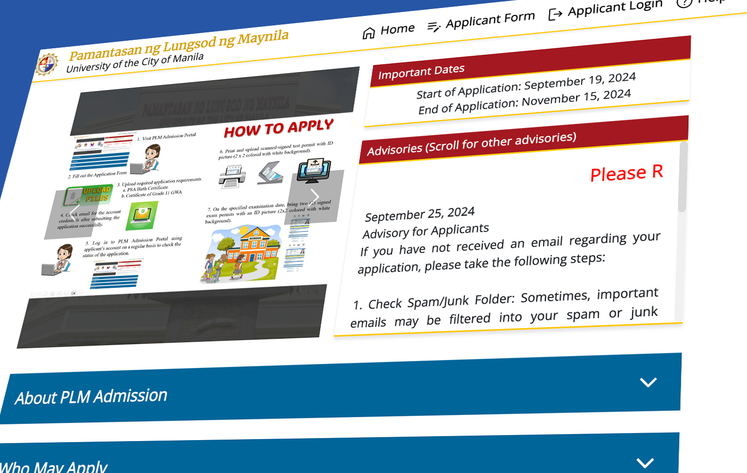 PLM admission Test