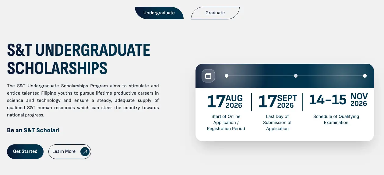 DOST Scholarship 2027