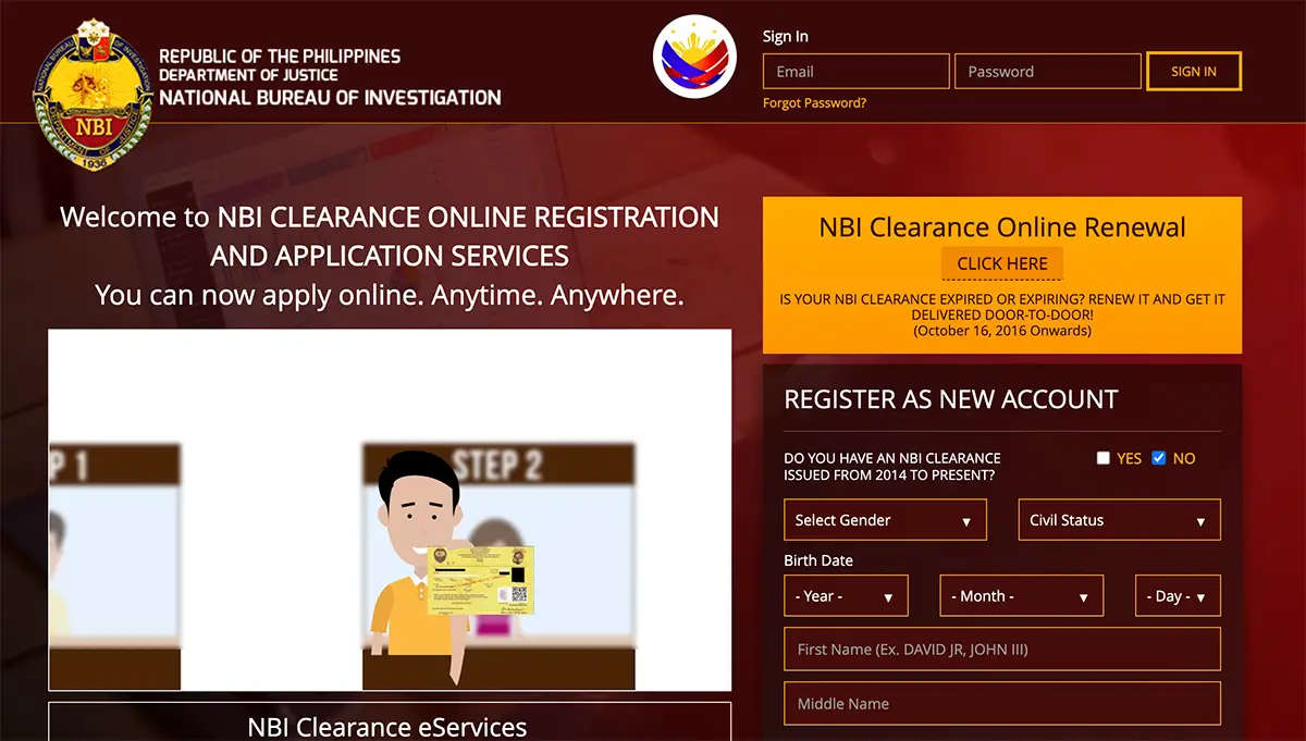 NBI Clearance Online Registration-register