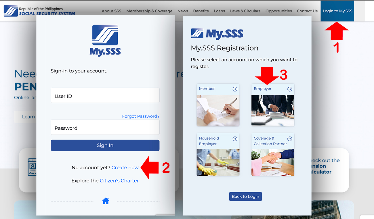 SSS Employer Login - Register