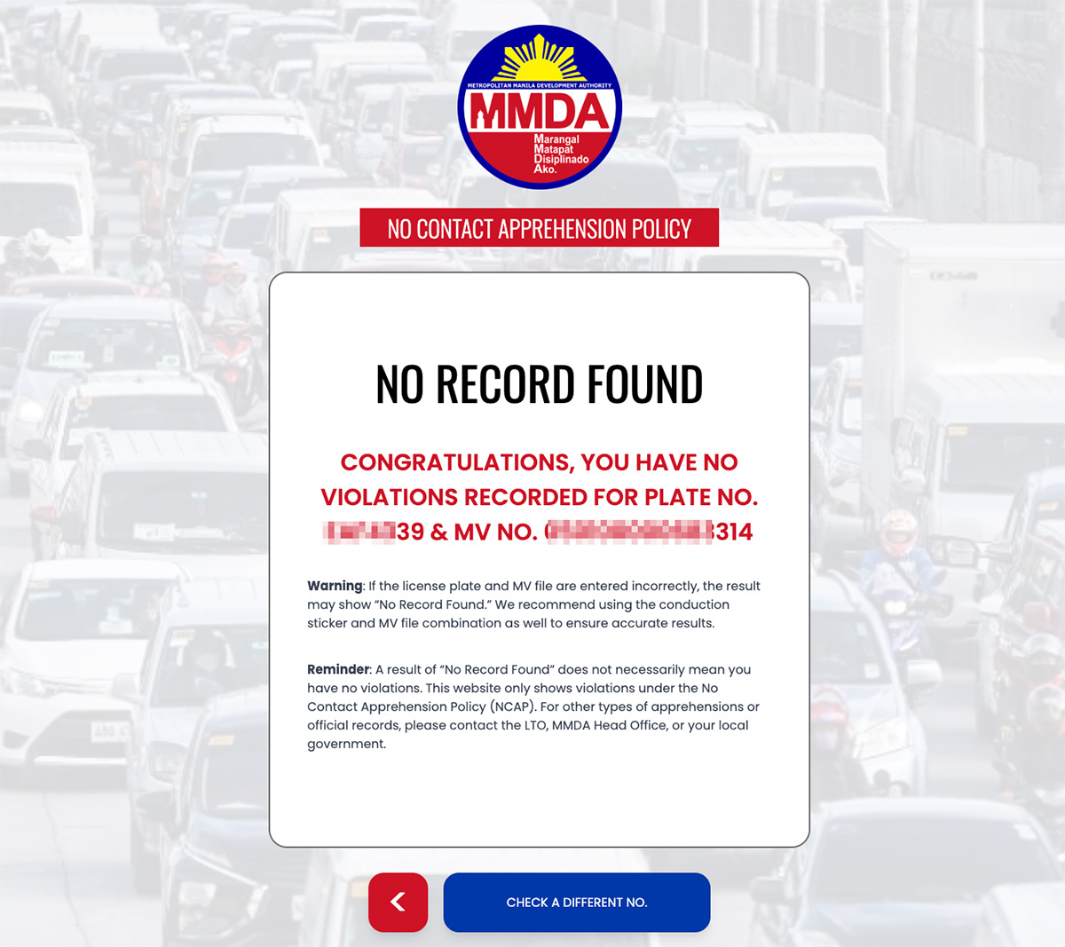 MMDA May Huli Ka Portal: Check NCAP-recorded violations May Huli Ka no record