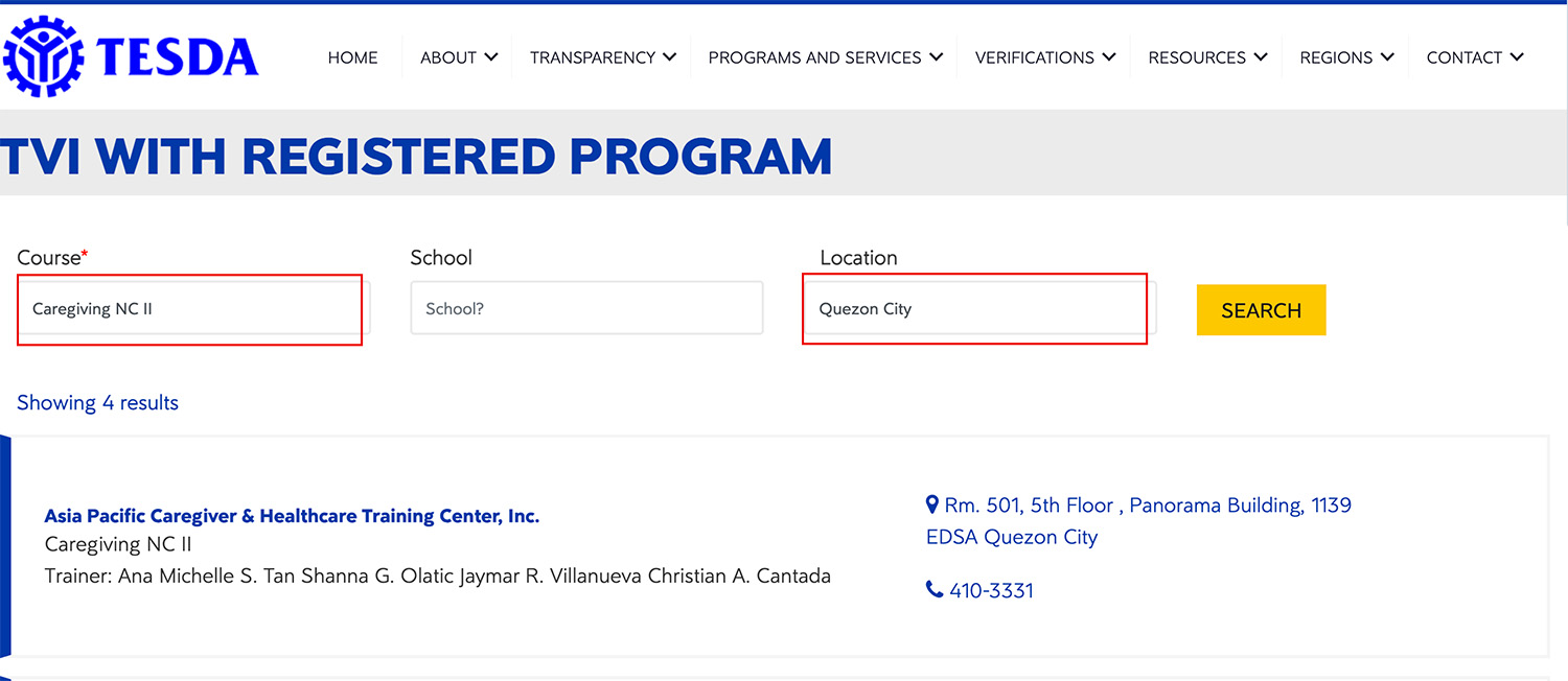Find TESDA Training Centers Near You