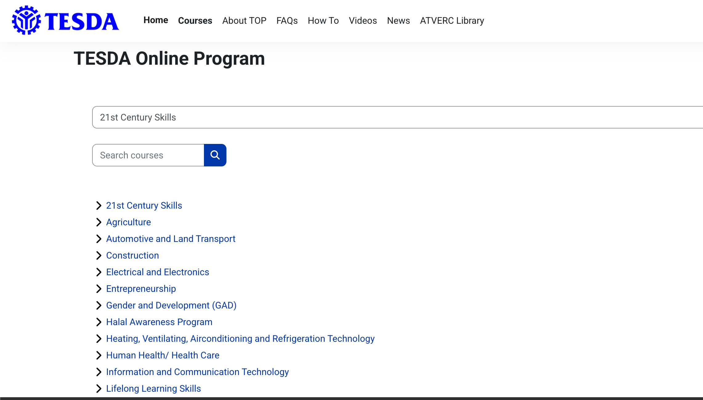 TESDA Online Courses