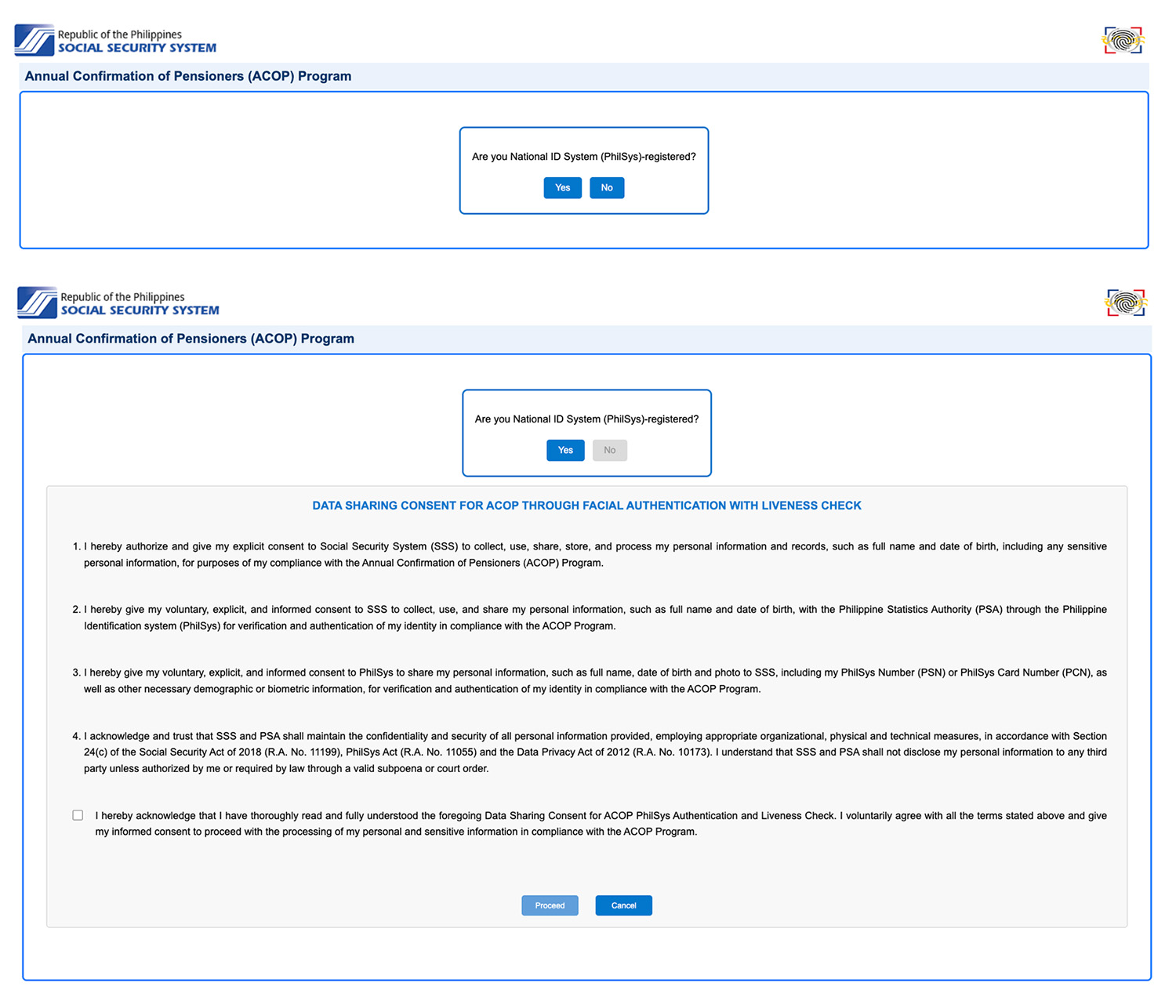 SSS Launches Facial Authentication for Pensioners: Easy Guide to ACOP with Liveness Check ACOP Facial Authentication